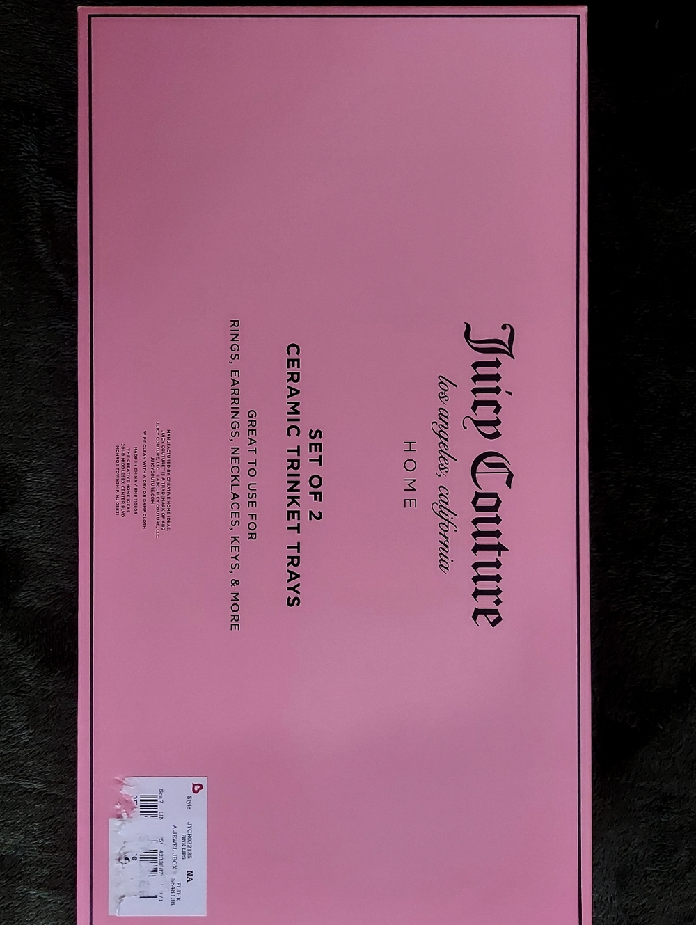 Juicy Couture Pink Lip Pattern Ceramic Trinket Tray Set - Picture 4 of 4